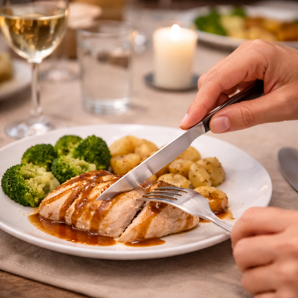Faca de Mesa Serrilhada em Aço Inox – Linha Clássica - 6 unidades - ITH00001