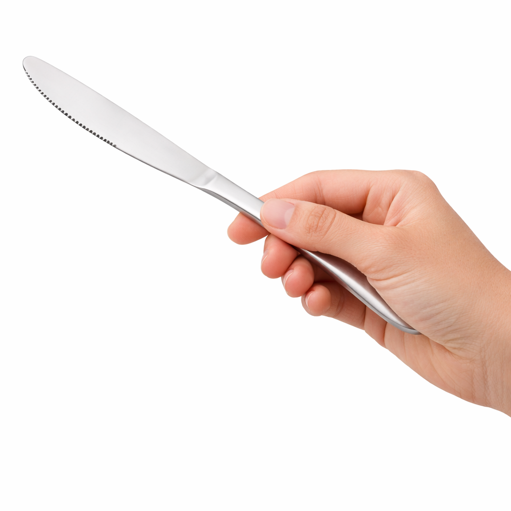 Faca de Mesa Serrilhada em Aço Inox – Linha Clássica - 6 unidades - ITH00001