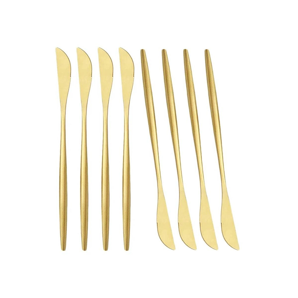 Faca de Refeição Grande na Cor Dourada Kit 6 Itens - CTI0012