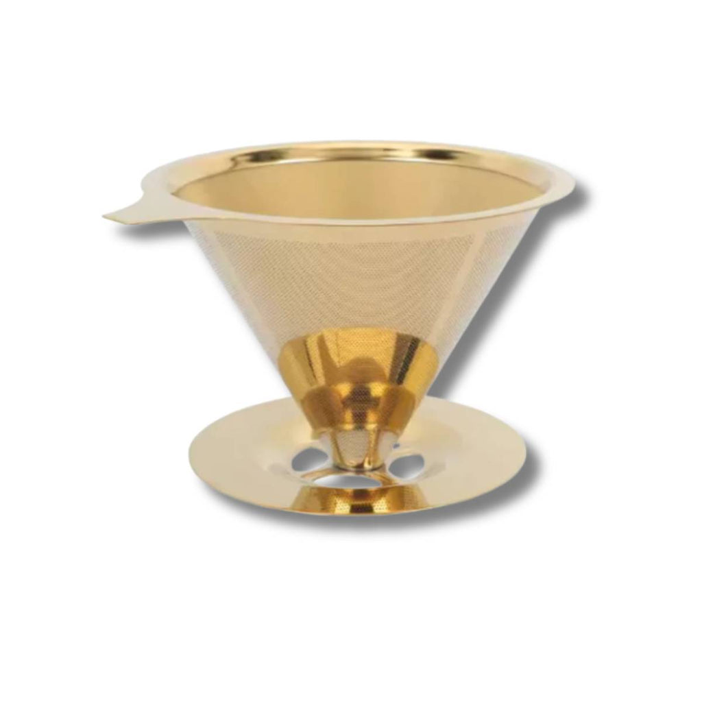 Filtro de Café Coador Inox Reutilizável Pour Over Dourado Grande - IBA00003/XDXLH22