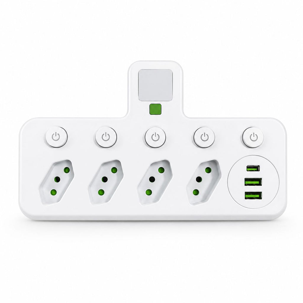 Filtro de Linha com USB e Múltiplas Tomadas para Uso Diário - BZ-9625L