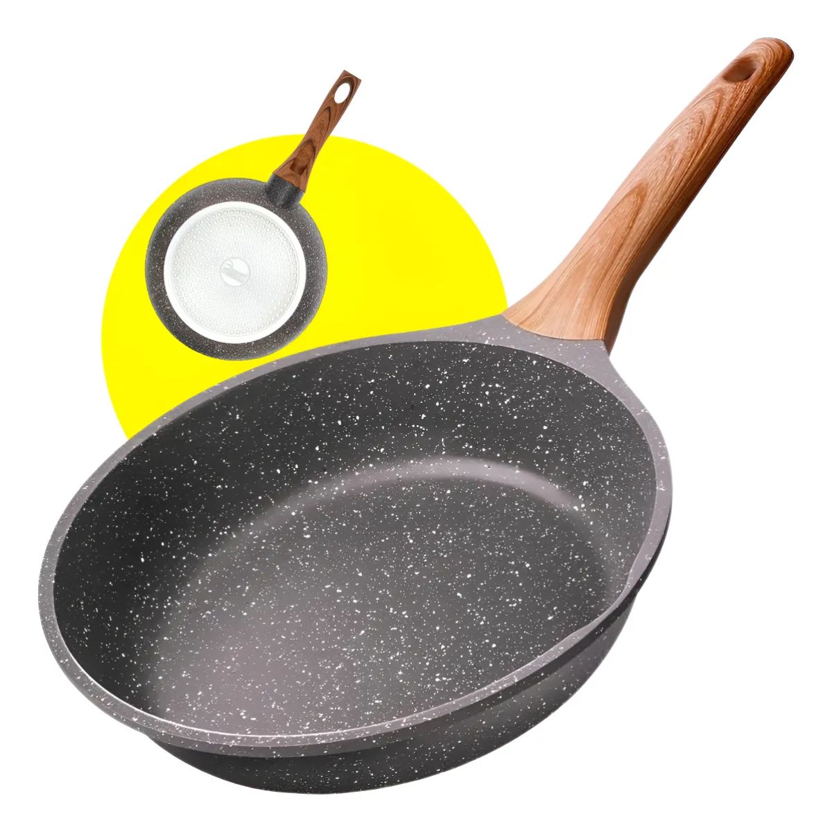 Frigideira Antiaderente com Cabo Amadeirado - IPA00025/6/7/8