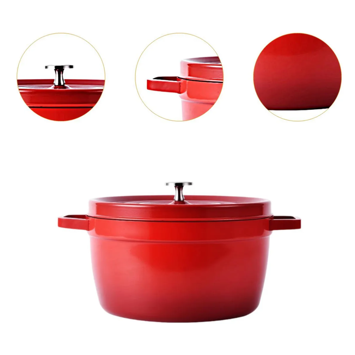 Frigideira Redonda Esmaltada de 5.1L Com Tampa - IPA00067