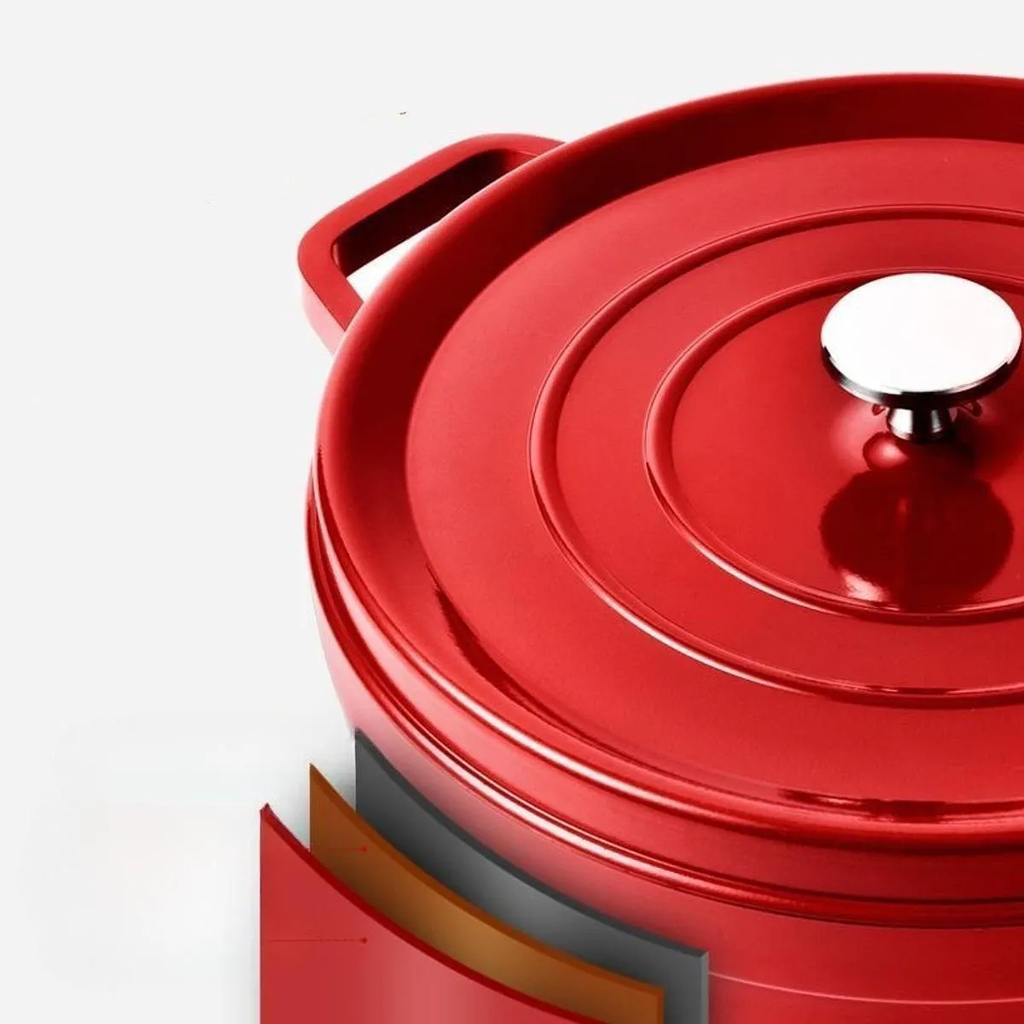 Frigideira Redonda Esmaltada de 5.1L Com Tampa - IPA00067