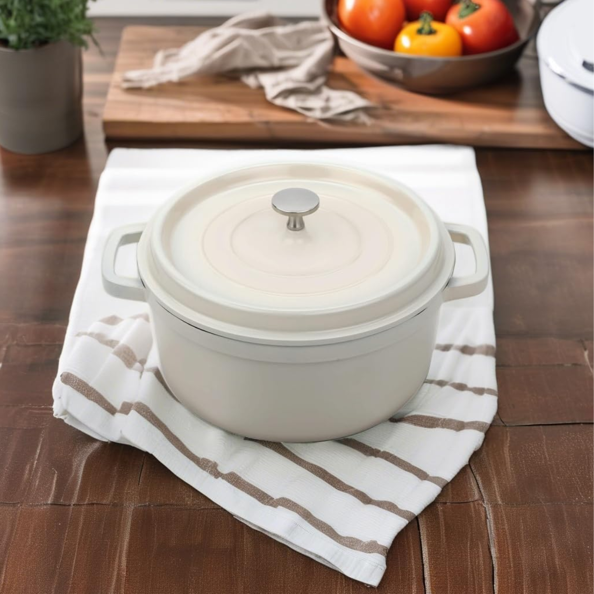 Frigideira Redonda Esmaltada de 5.1L Com Tampa - IPA00067