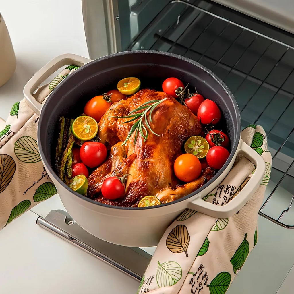 Frigideira Redonda Esmaltada de 5.1L Com Tampa - IPA00067