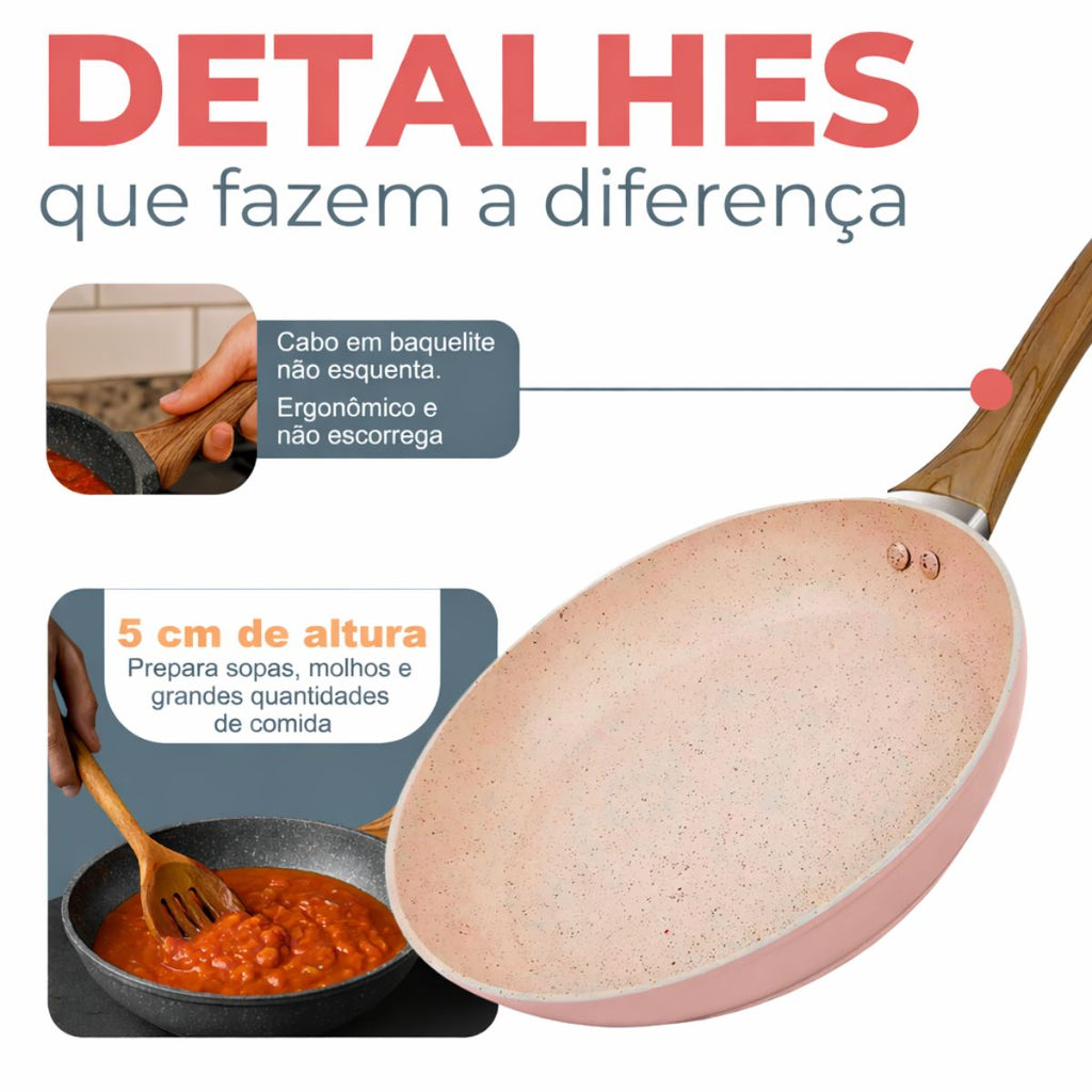 Frigideira Yukihira prática e versátil, ideal para o dia a dia. - IPA00063/4/5/6