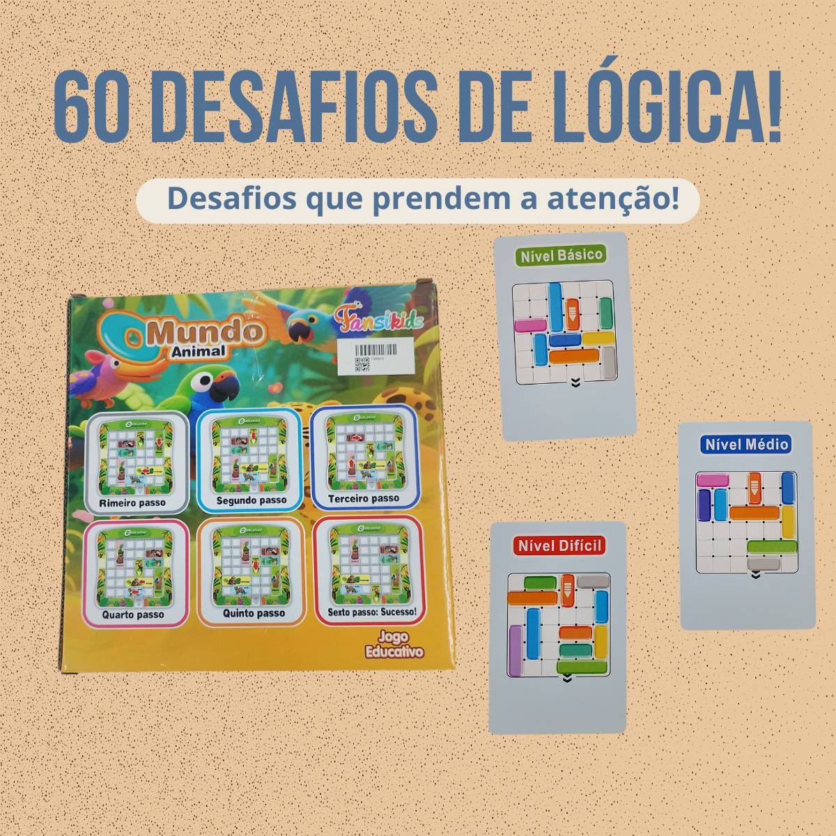 Jogo De Tabuleiro Raciocínio Lógico Mundo Animal - TW881D
