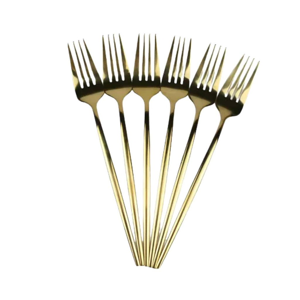 Garfo de Refeição na Cor Dourada Kit 6 Itens - CTI0011