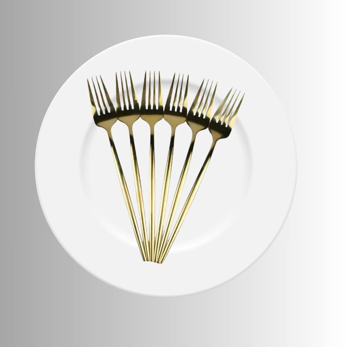 Garfo de Refeição na Cor Dourada Kit 6 Itens - CTI0011