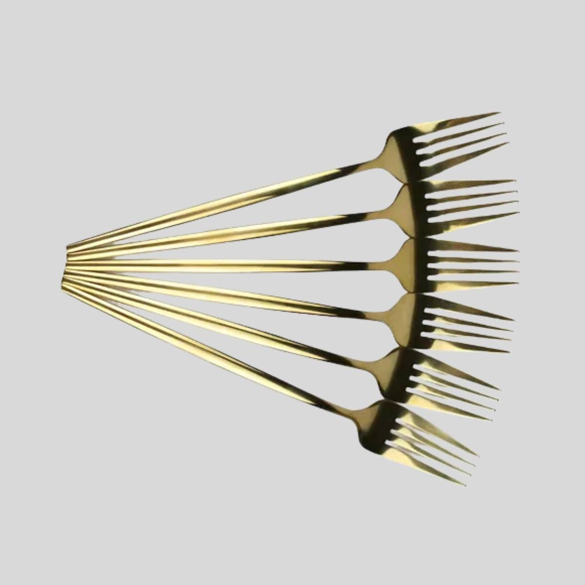 Garfo de Refeição na Cor Dourada Kit 6 Itens - CTI0011