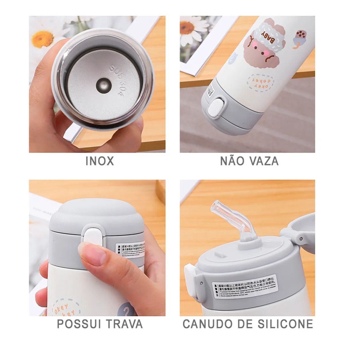 Garrafa Térmica Escolar 380ml Bichinhos  - CGT4033