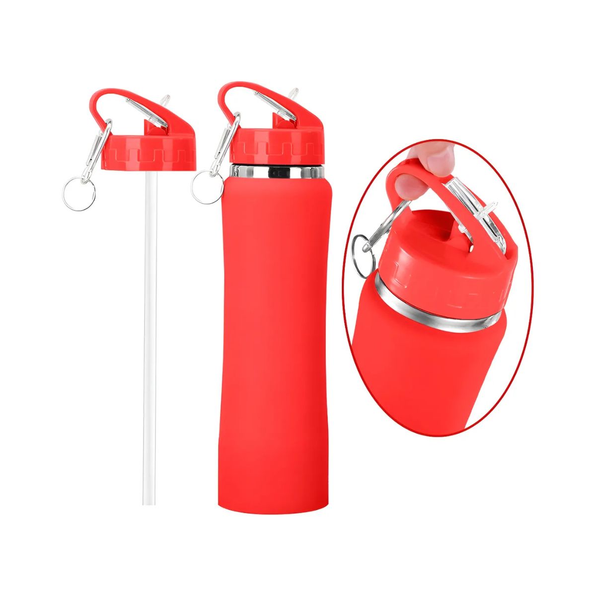 Garrafa Térmica Esportiva com Canudo Embutido 750/500ml- IOD00023