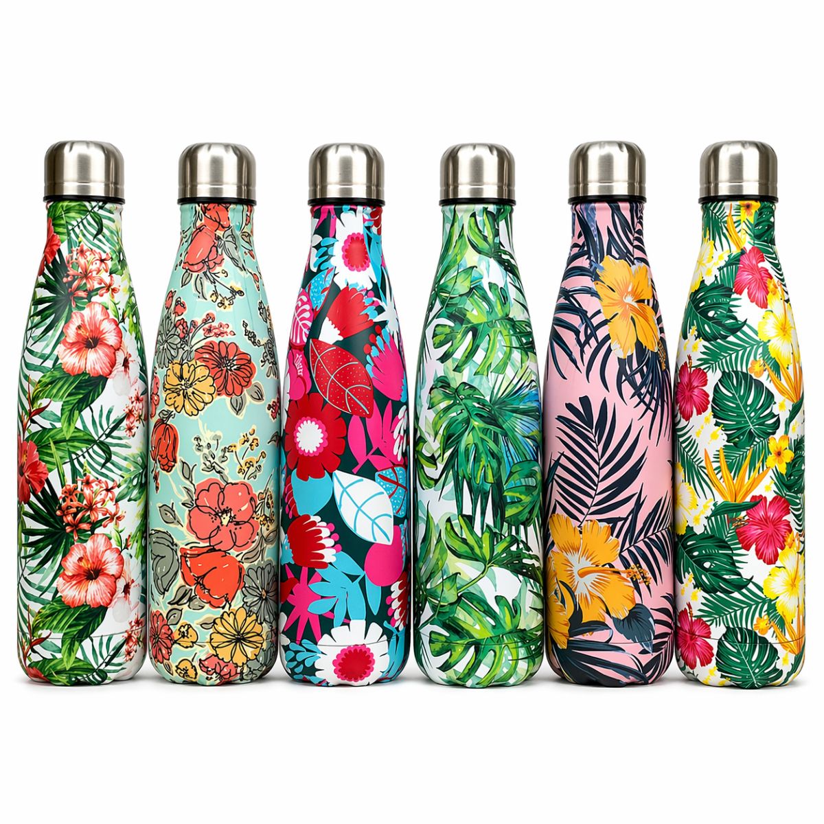 Garrafa Térmica Estampada Tropical e Tampa Metalizada - CGT23135
