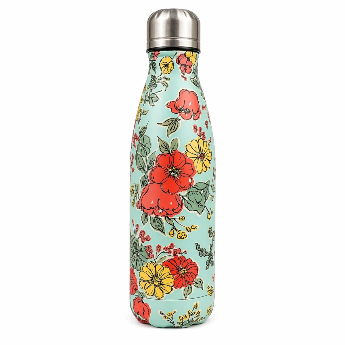 Garrafa Térmica Estampada Tropical e Tampa Metalizada - CGT23135