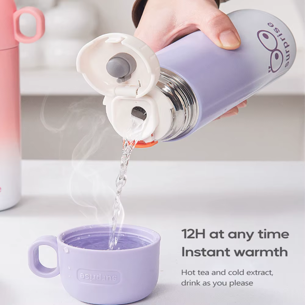 Garrafa Térmica Feminina Aço Inoxidável 450ml - IOD00026