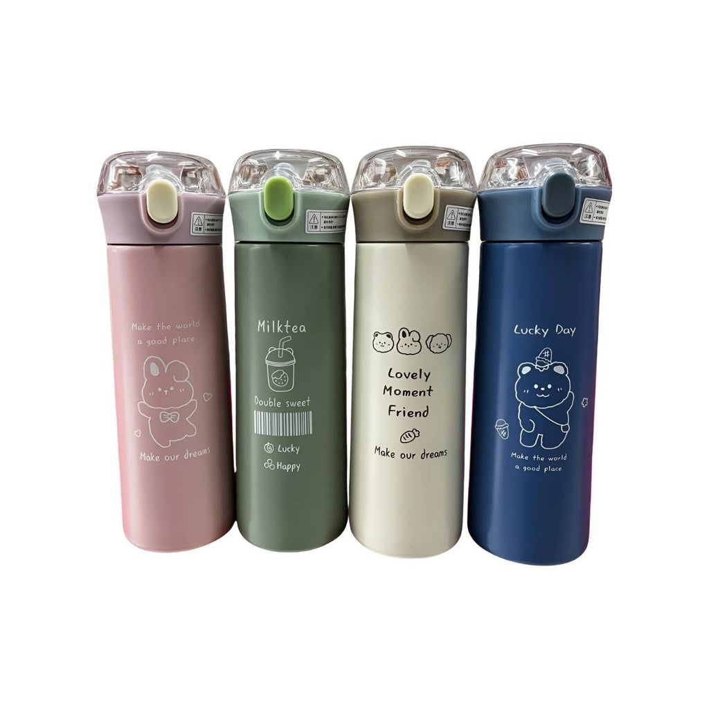 Garrafa Térmica de Aço Inoxidável Canudo com Trava e Alça 500ml - IOD00016