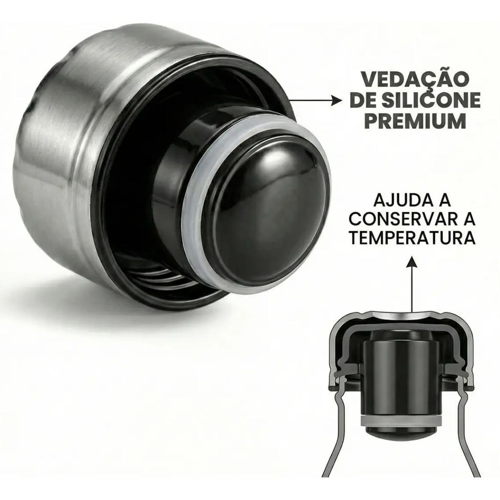 Garrafa Térmica em Aço Inox Preta - CGT4014-PT