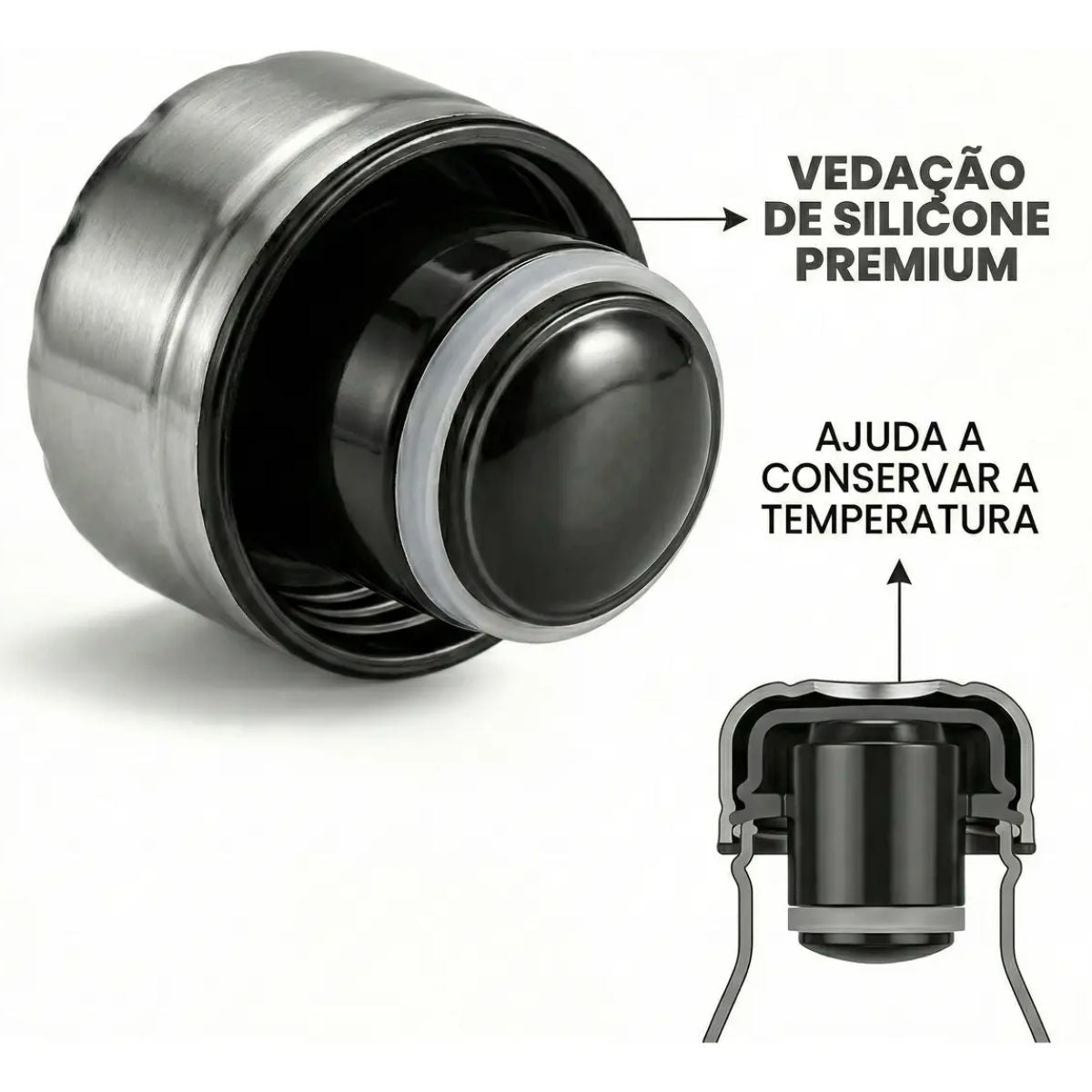 Garrafa Térmica em Aço Inox Preta - CGT4014-PT