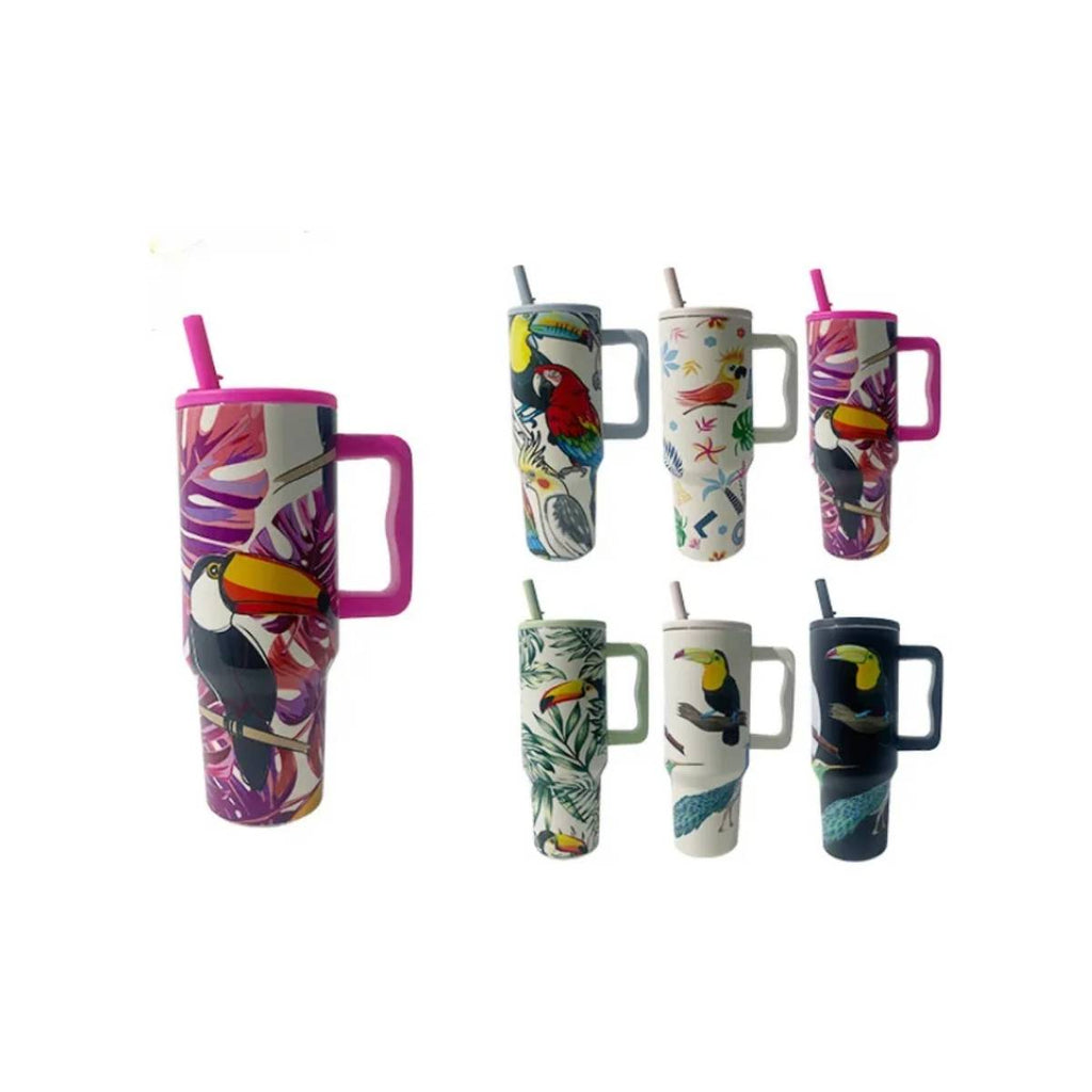 Garrafa/Copo Térmico de 1200ml com Estampa de Tucano - IOD00039