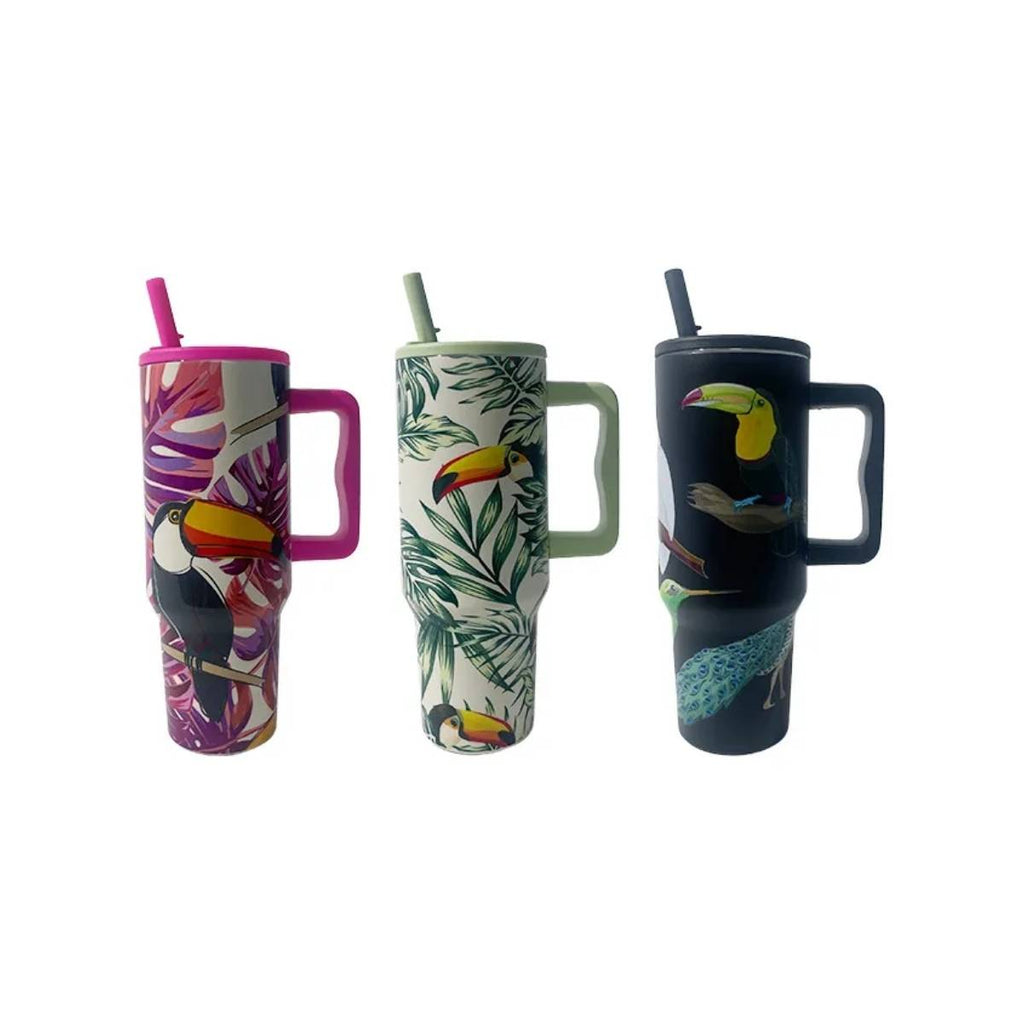 Garrafa/Copo Térmico de 1200ml com Estampa de Tucano - IOD00039