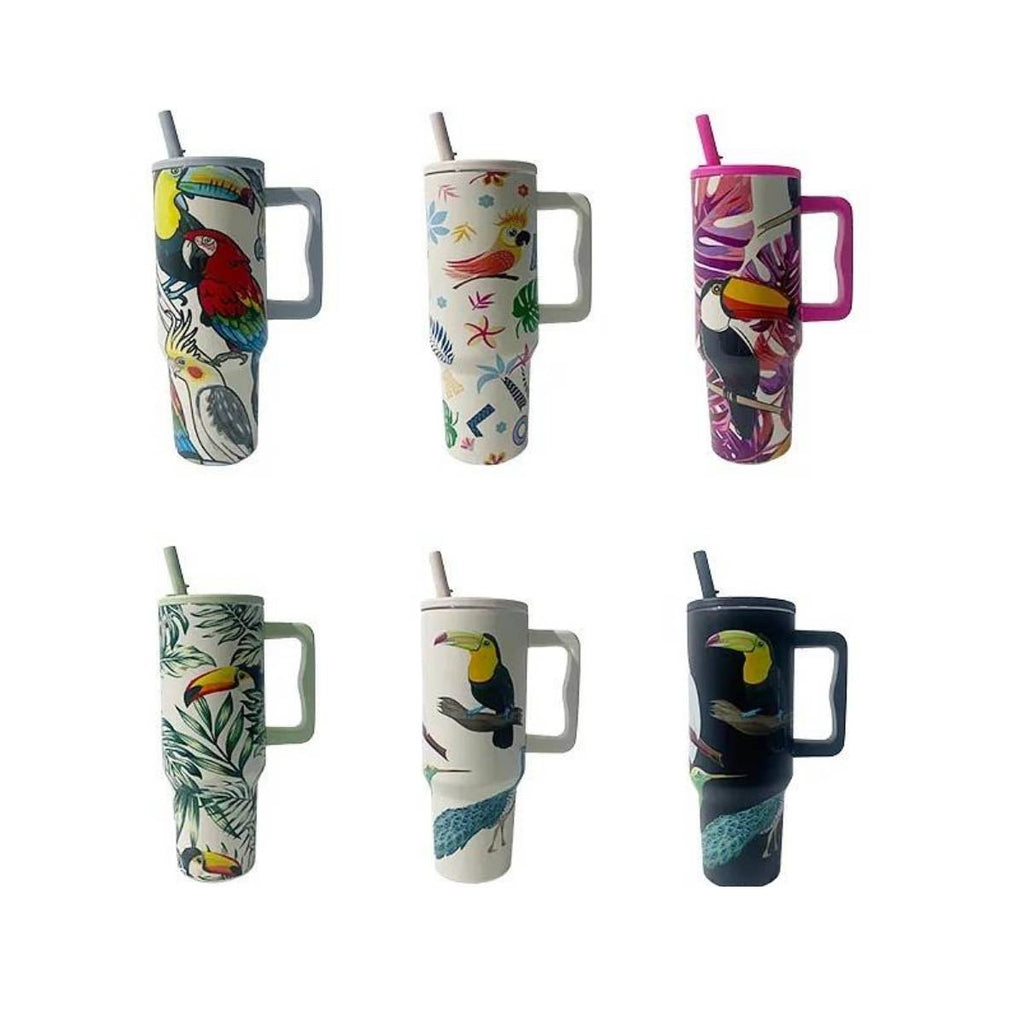 Garrafa/Copo Térmico de 1200ml com Estampa de Tucano - IOD00039