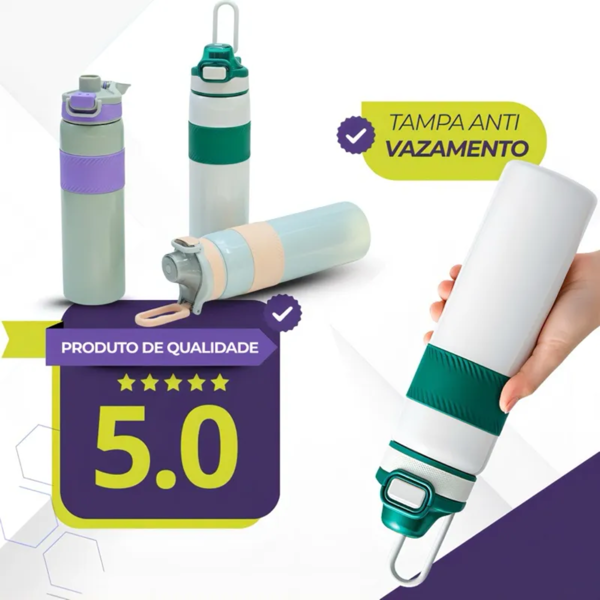 Garrafa Térmica Inox 550ml Tampa Emborrachada - IOD00051