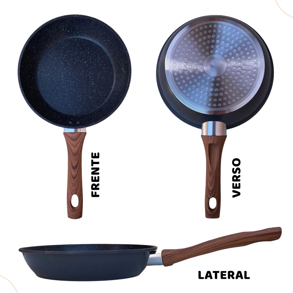 Frigideira Cerâmica Antiaderente 24cm para Fogão a Gás e Cooktop Indução - IPA00027