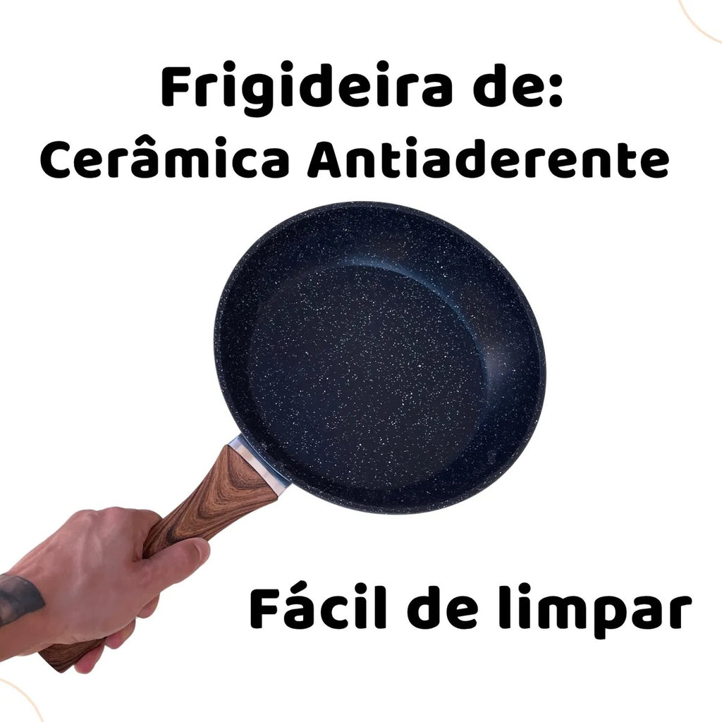 Frigideira Cerâmica Antiaderente 24cm para Fogão a Gás e Cooktop Indução - IPA00027