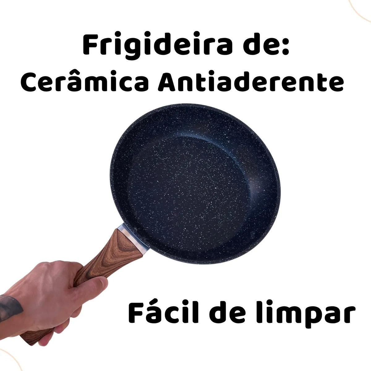 Frigideira Cerâmica Antiaderente 24cm para Fogão a Gás e Cooktop Indução - IPA00027
