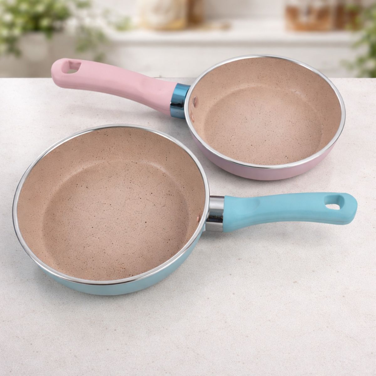 Frigideira Antiaderente com Cabo Colorido Curvado - IPA00029/30