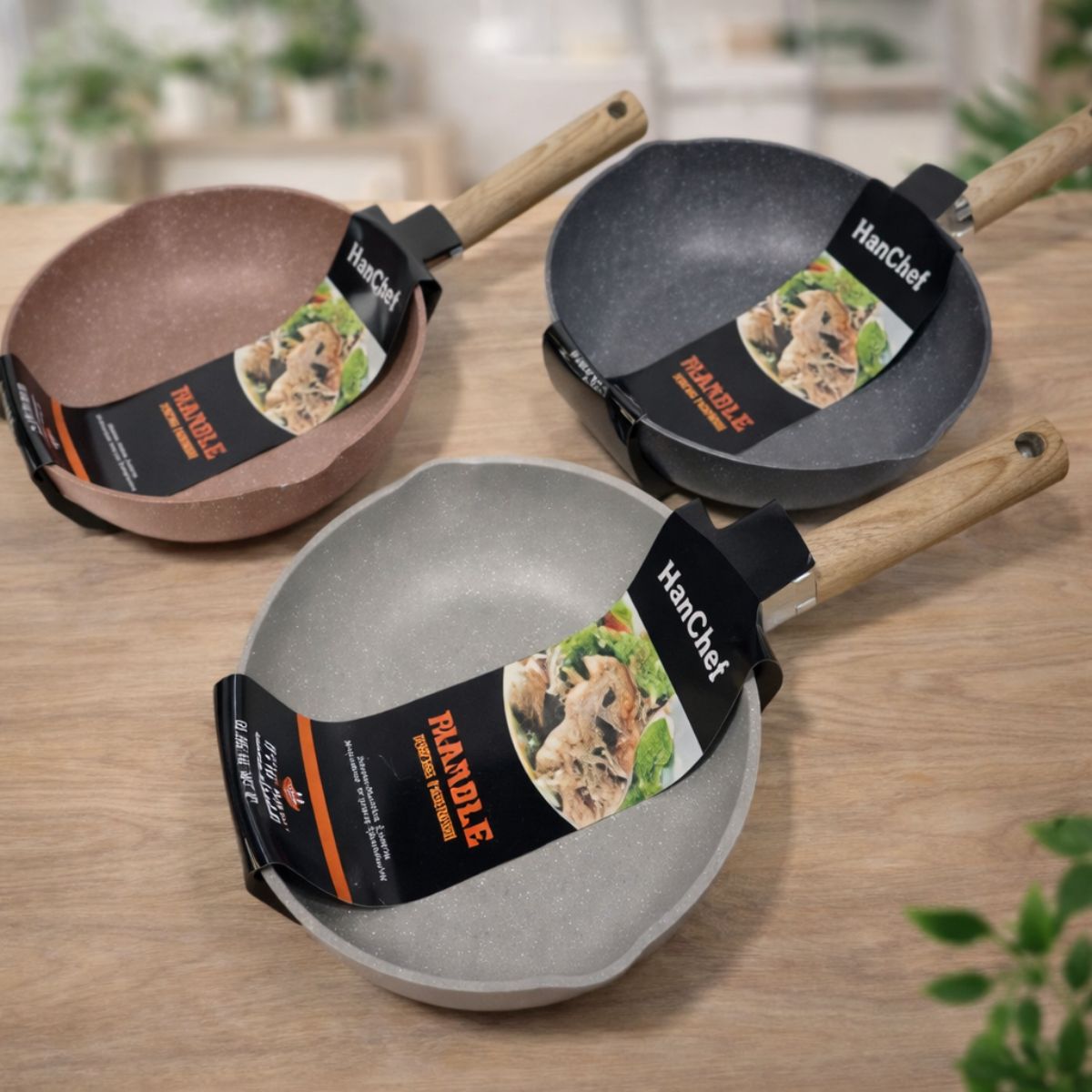 Frigideira Wok com Cabo de Madeira - IPA00041