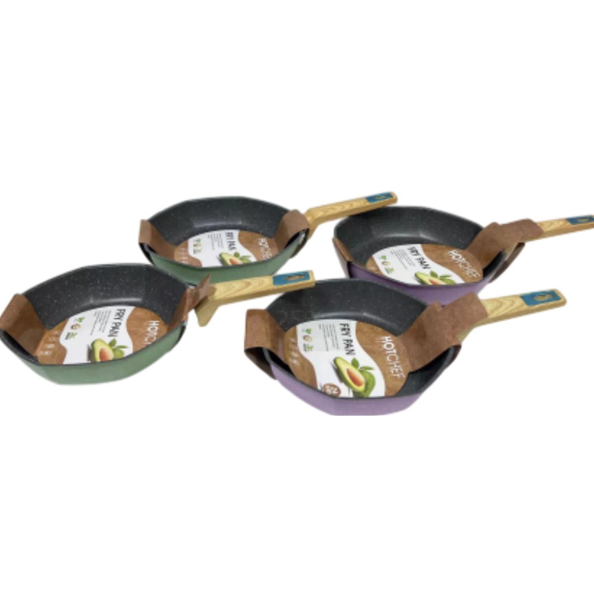 Frigideira Antiaderente Colorida com Cabo Amadeirado - IPA00056/59