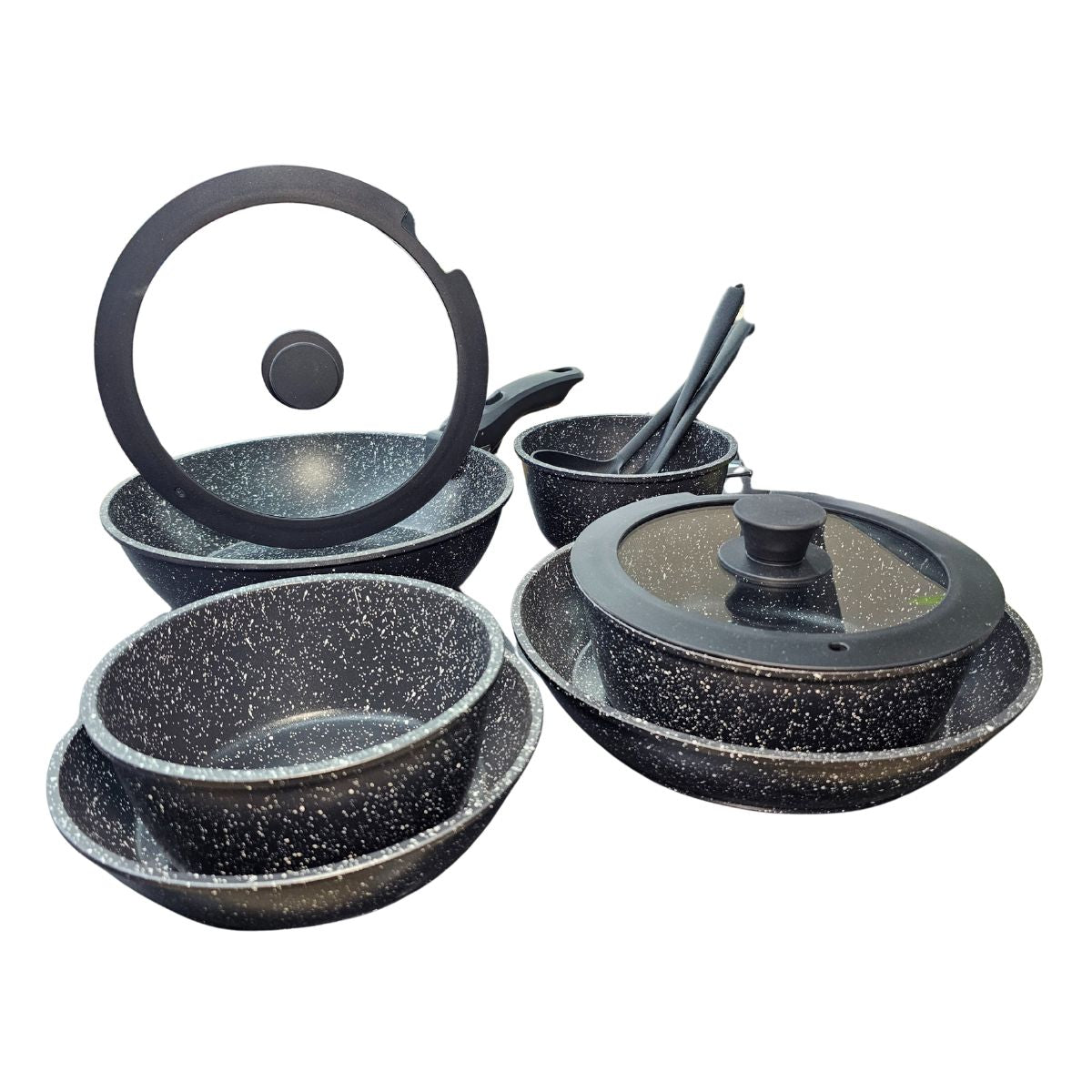 Jogo de Panelas 11 Peças Antiaderente com Cabo Removível - IPJ00008