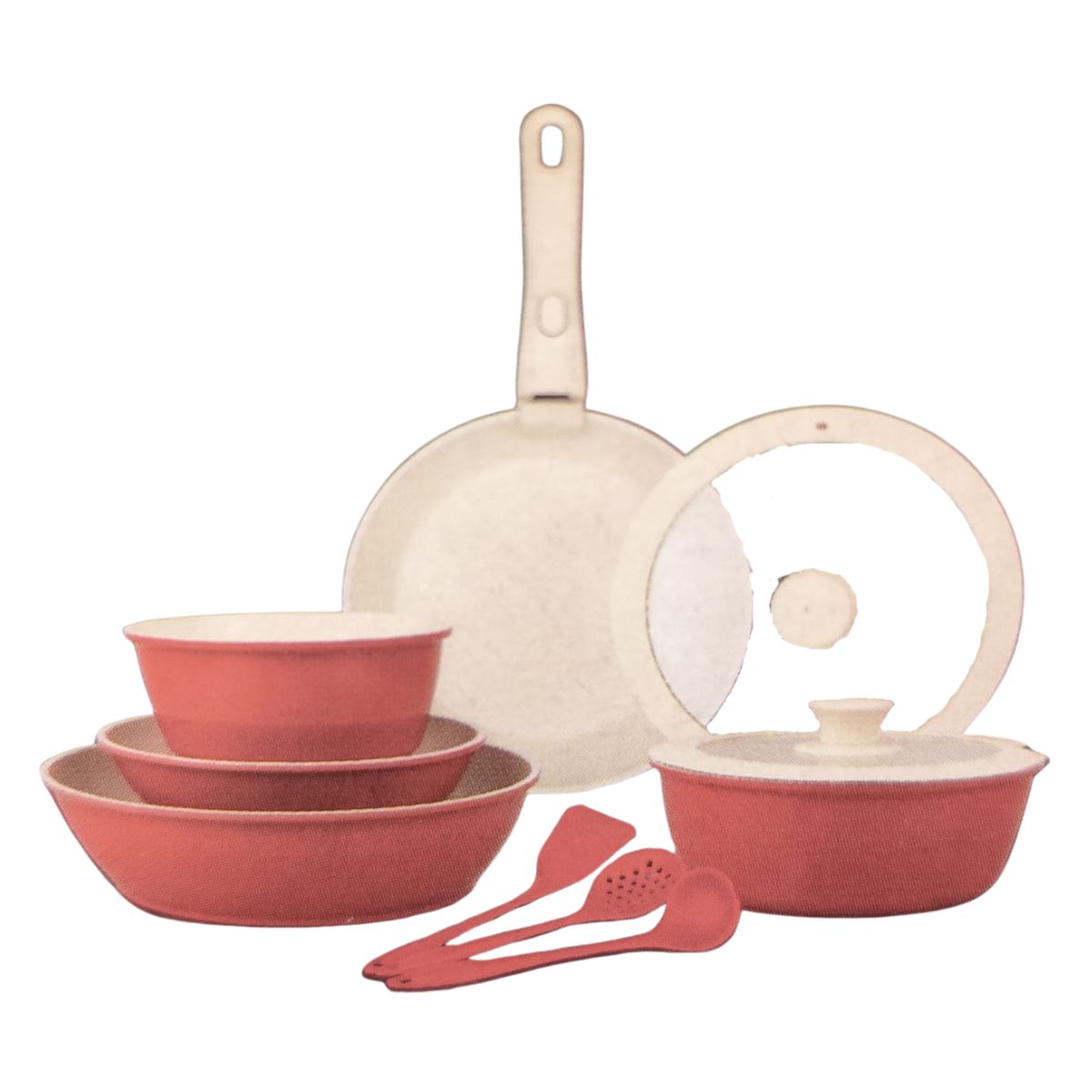 Jogo de Panelas 11 Peças Antiaderente com Cabo Removível - IPJ00008