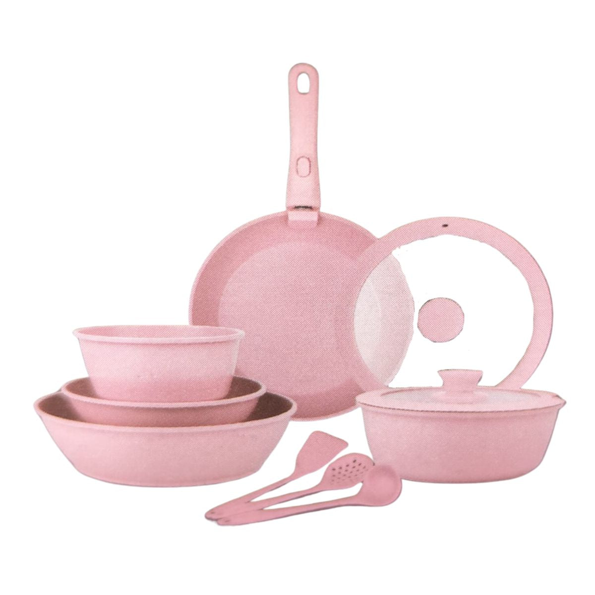 Jogo de Panelas 11 Peças Antiaderente com Cabo Removível - IPJ00008