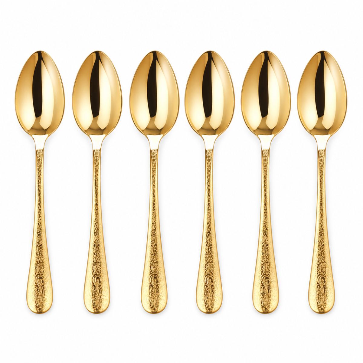 Kit com 6 Colheres Grandes Douradas – Talheres Elegantes para Mesa Posta - ITA00003