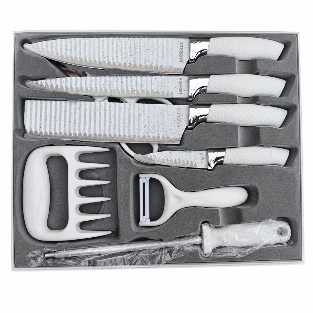 Conjunto de facas profissional de 8 peças BRANCO - IUH00014