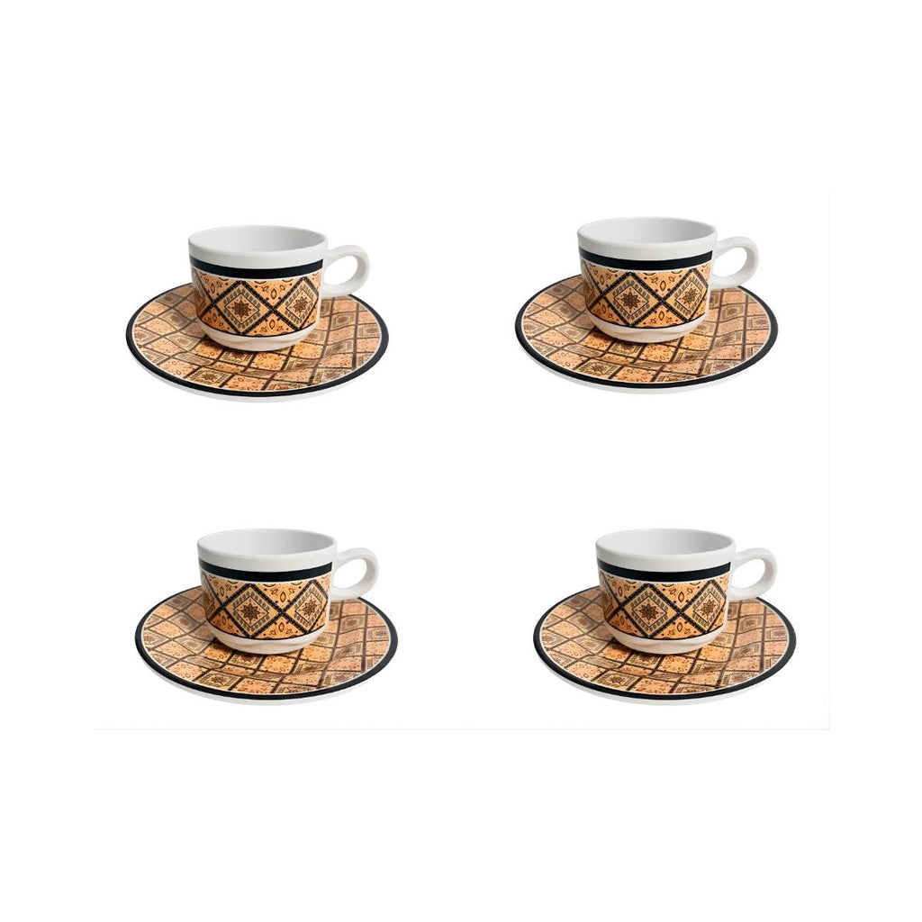Jogo De Jantar Melamina Com 24 Peças Marron Florido - IOA0036