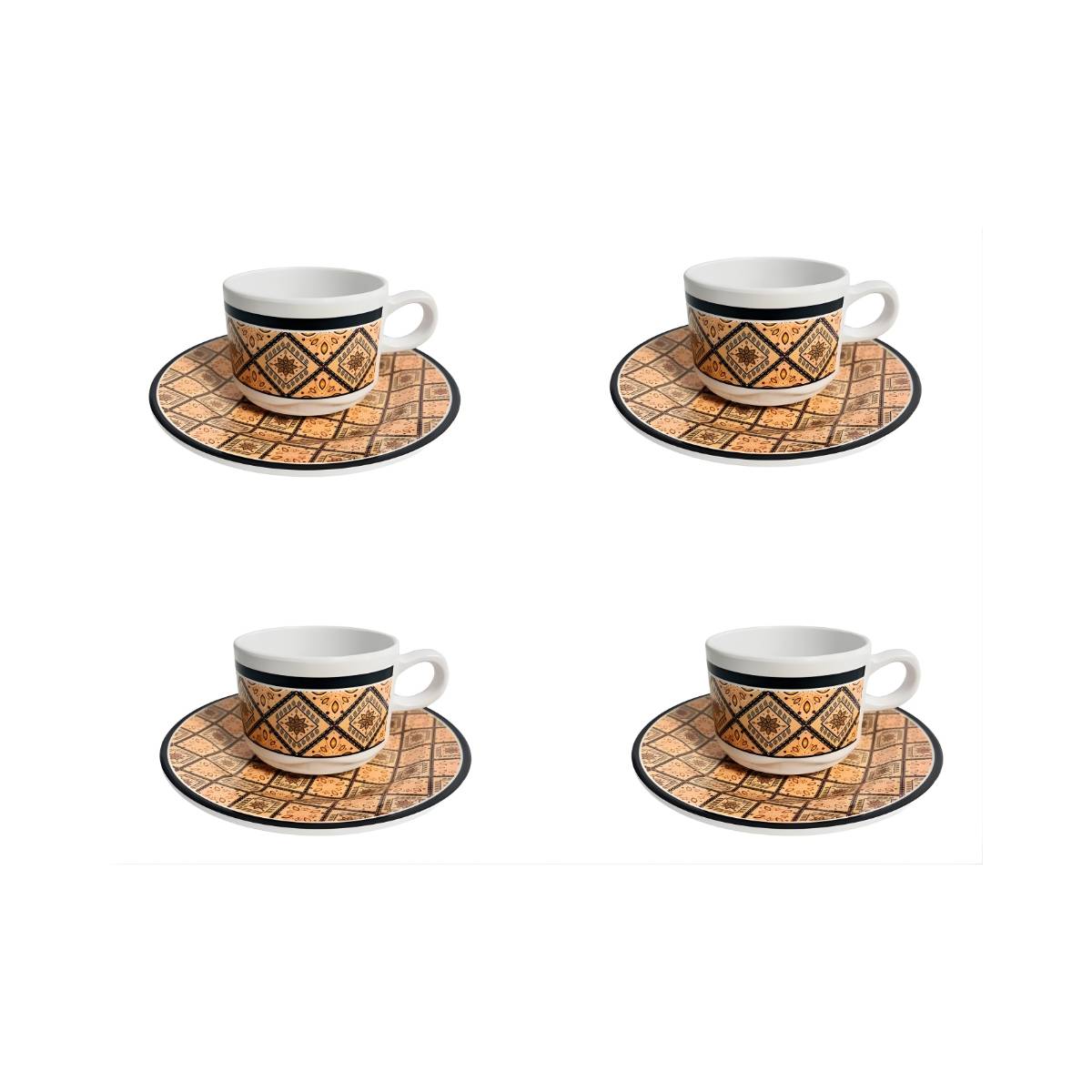 Jogo De Jantar Melamina Com 24 Peças Marron Florido - IOA0036