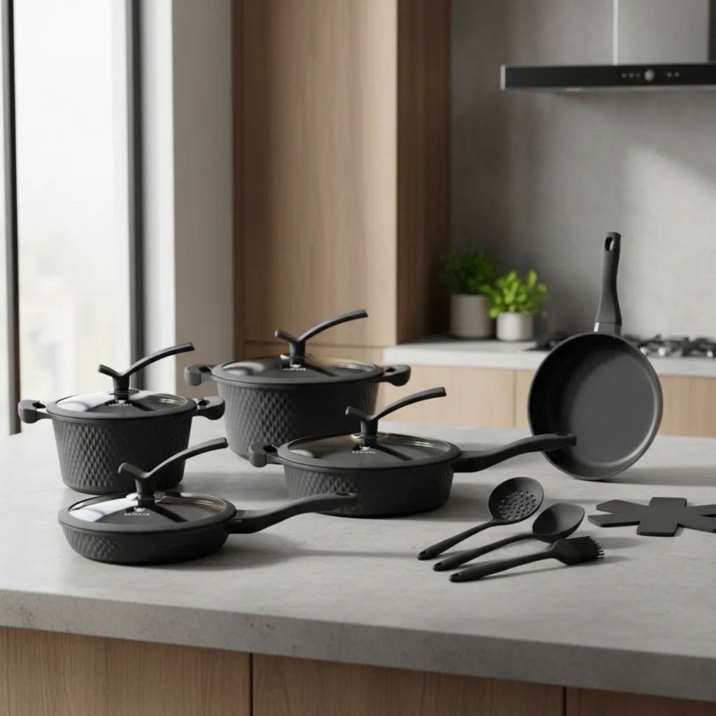 Jogo De Panelas 15 Peças de Cerâmica Antiaderente por Indução e Gás - CPN10047