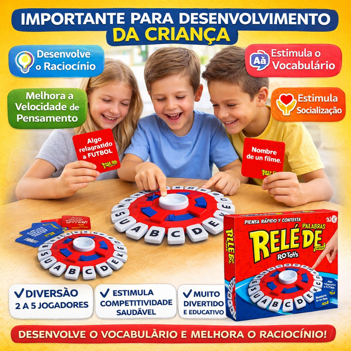 Jogo de Palavras Tabuleiro Nº1 RELÉ STOP Em Português - TW882-1