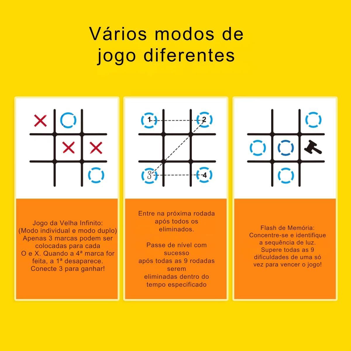 Jogo da Velha Eletrônico Brinquedo Educativo Lógica e Concentração - TW882-3Y