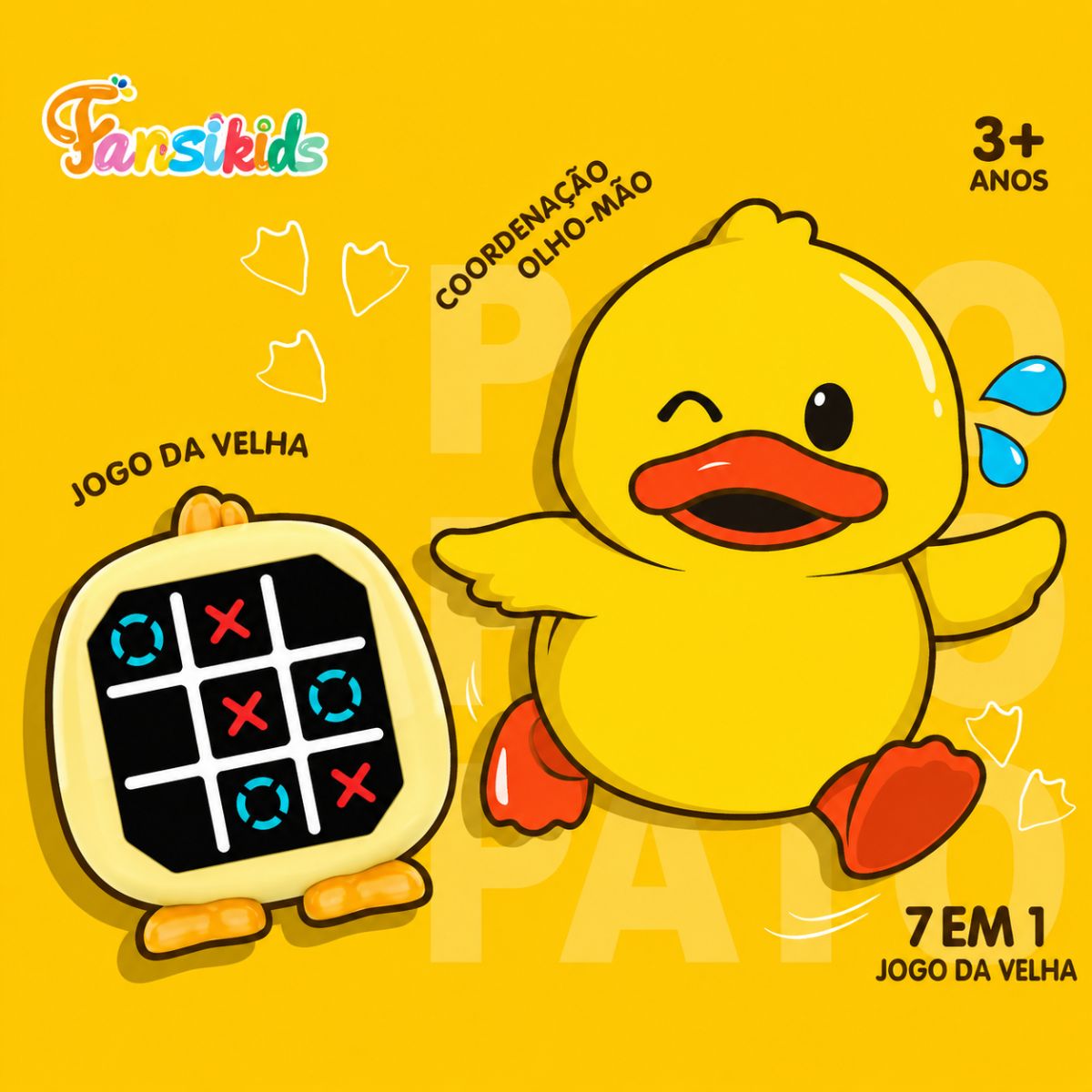 Jogo da Velha Infantil 7 em 1 com Patinhos - TW882-18G