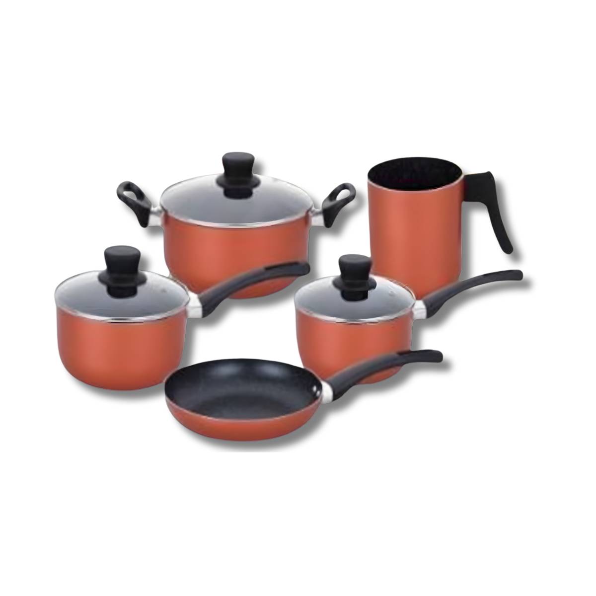 Jogo de Panelas Antiaderente Teflon 8 Peças com Tampas de Vidro Temperado - CPN0017