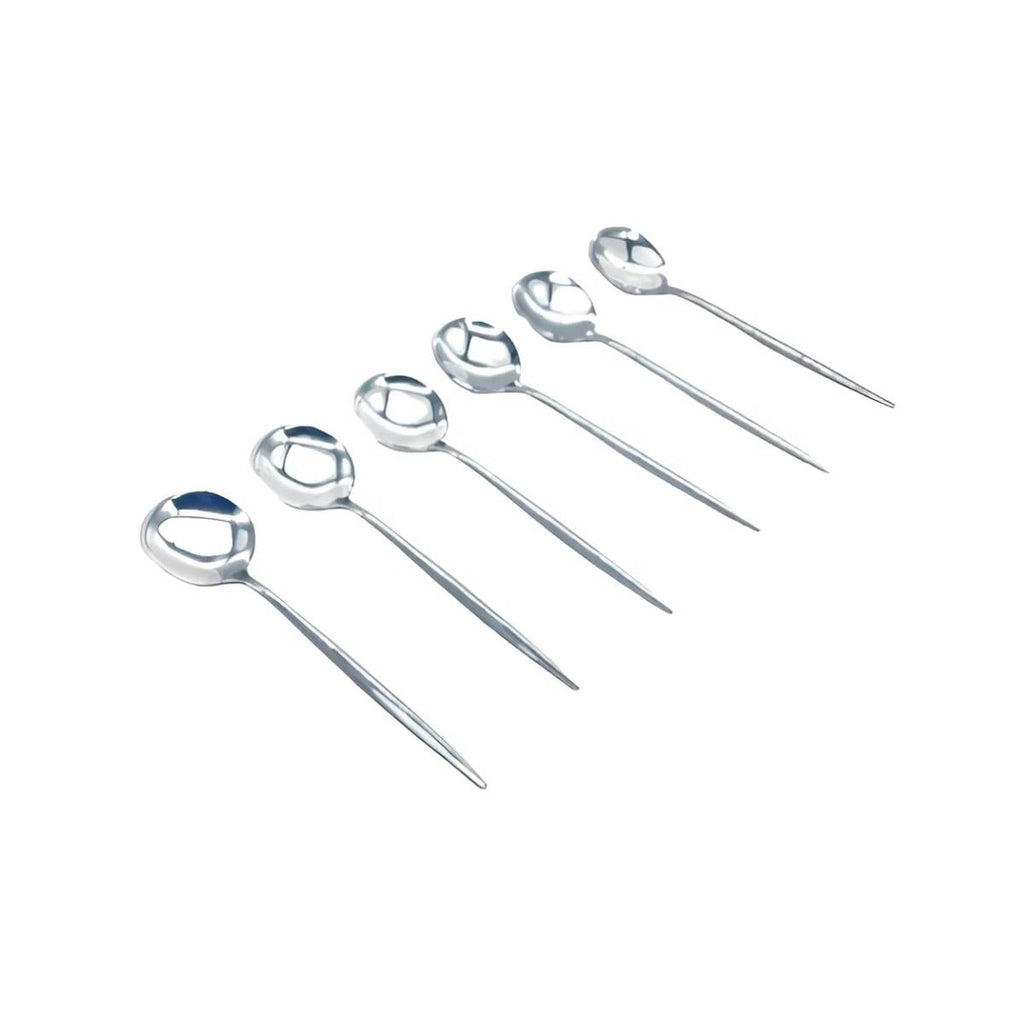 KIT 6 Peças Colher Slim Prateadas Inox - CTI0006