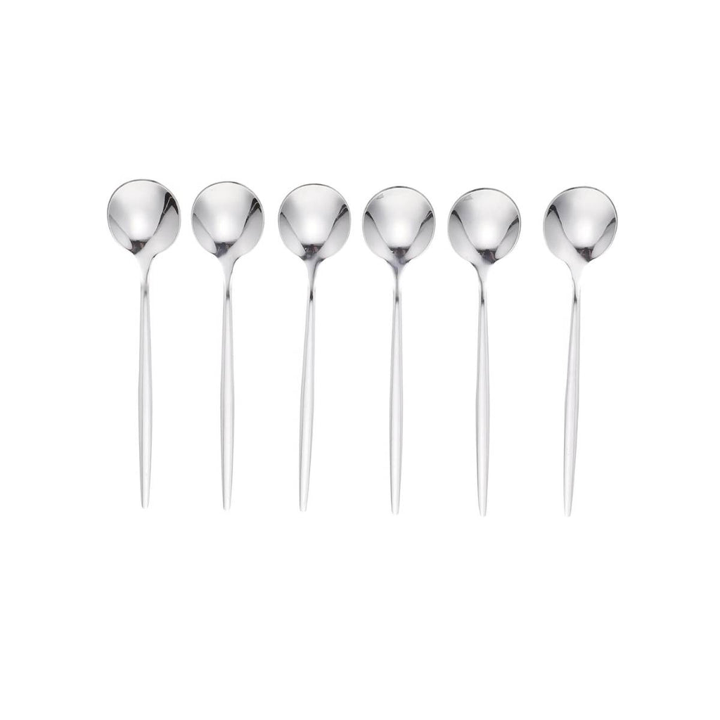 KIT 6 Peças Colher Slim Prateadas Inox - CTI0006