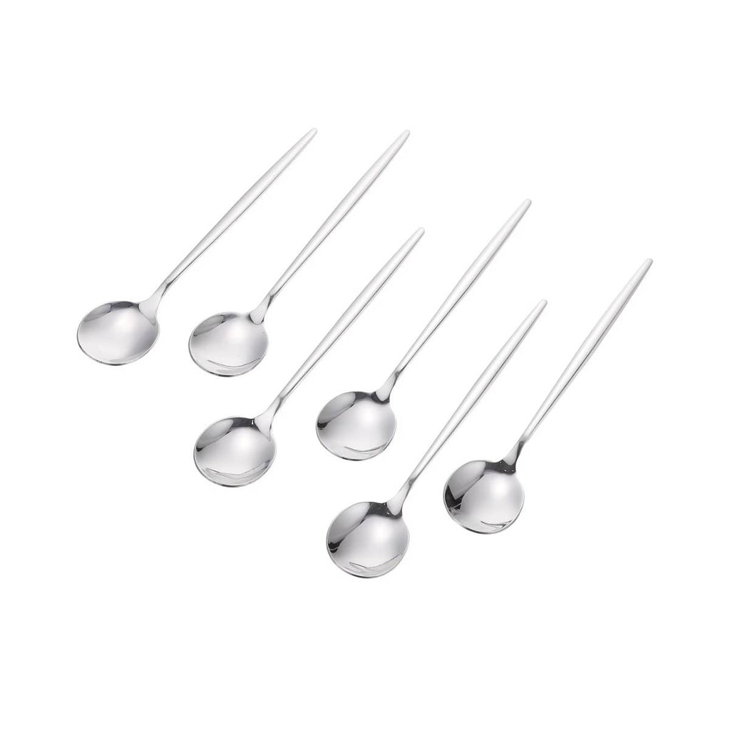 KIT 6 Peças Colher Slim Prateadas Inox - CTI0006