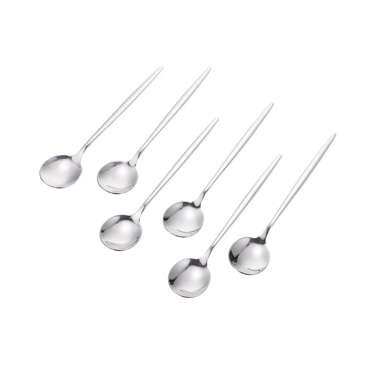 KIT 6 Peças Colher Slim Prateadas Inox - CTI0006