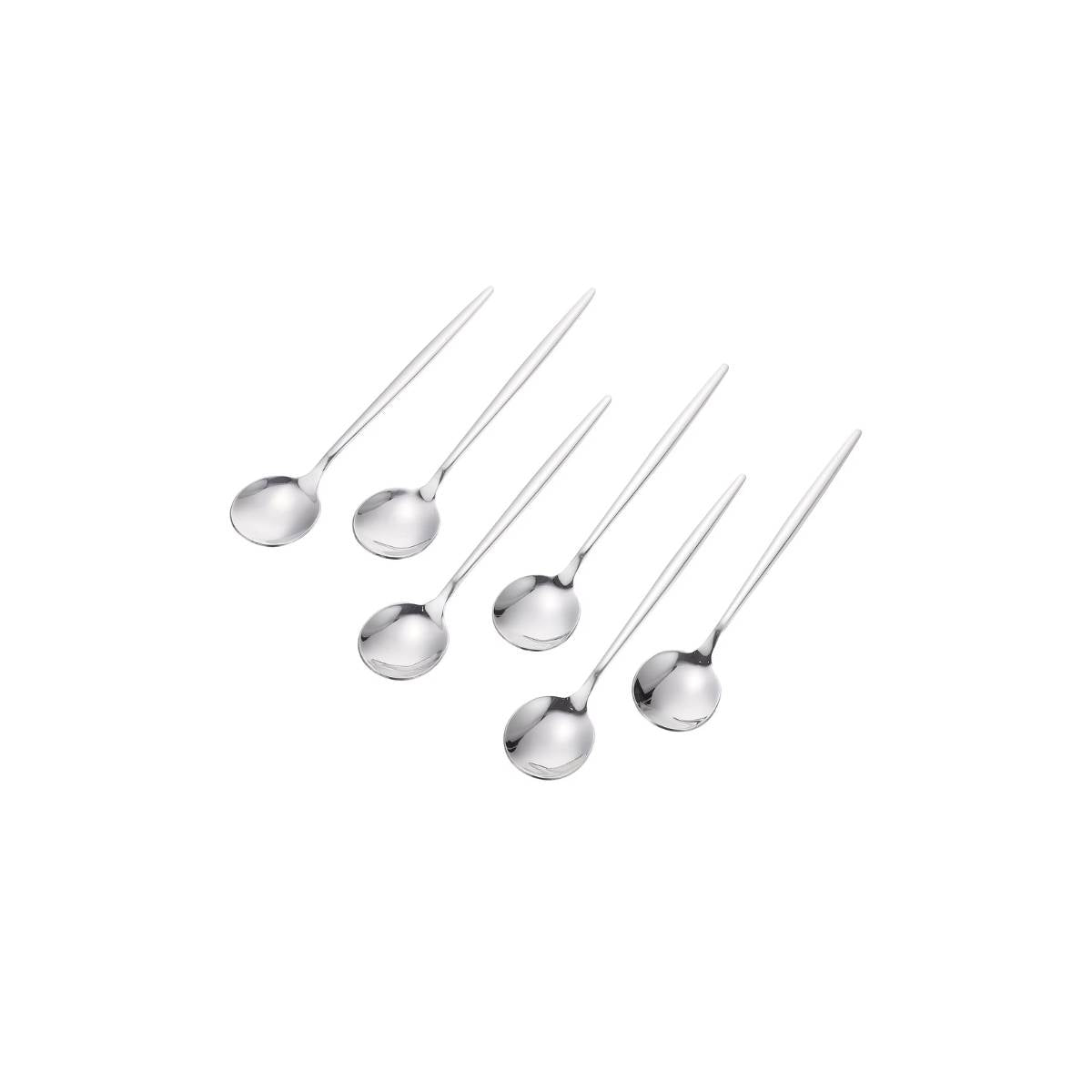 KIT 6 Peças Colher de Chá Slim Prateadas Inox - CTI0009